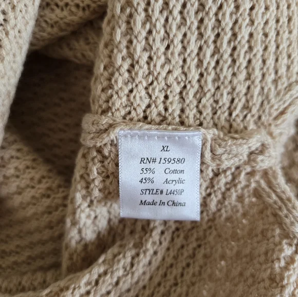 Pink Lily Waffle Knit Henley Sweater XL - Picture 6 of 6